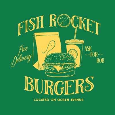 Fish Rocket Burgers Yellow Tapestry Official Bob's Burgers Merch