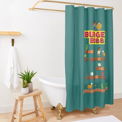 Burger Boss Pixel Art Shower Curtain Official Bob's Burgers Merch