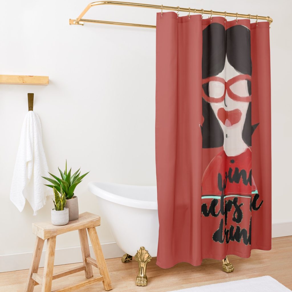 Wine Helps Me Drink - Eyesasdaggers Shower Curtain Official Bob's Burgers Merch