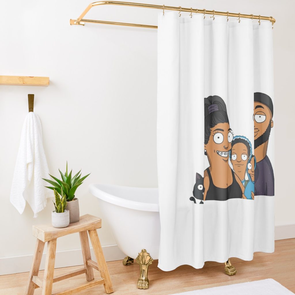 Bobs Burger African American Family Shower Curtain Official Bob's Burgers Merch